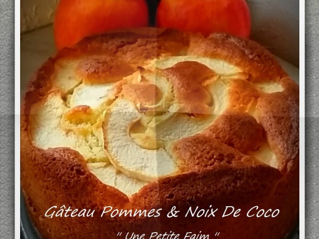 Gâteau pommes et noix de coco