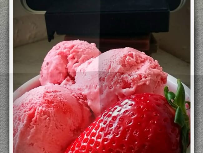 Glace à la fraise et mascarpone