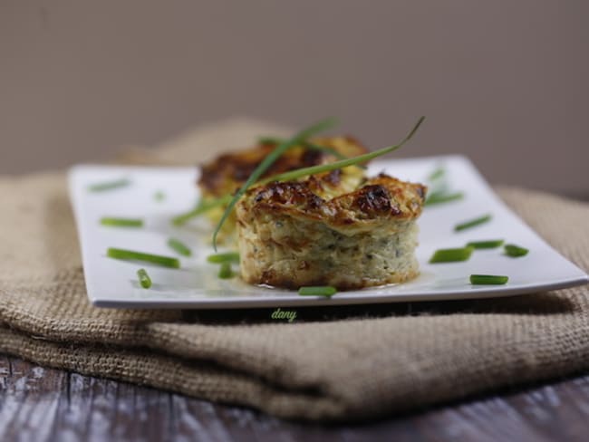 Petits flans de courgettes pommes de terre au chèvre et à la ciboulette