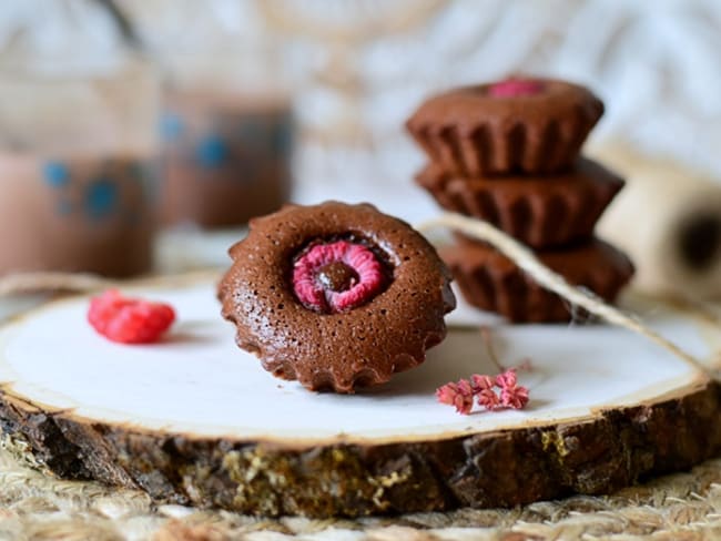 Financiers chocolat et framboises, recette rapide