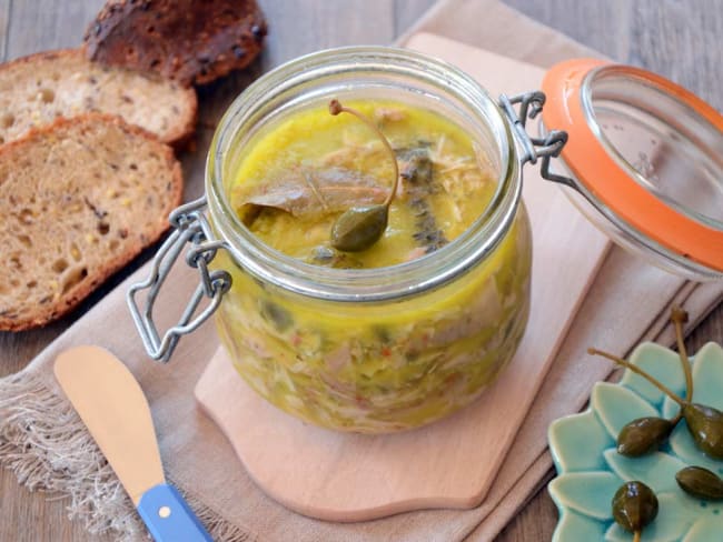 Rillettes de lapin citron confit et câpres