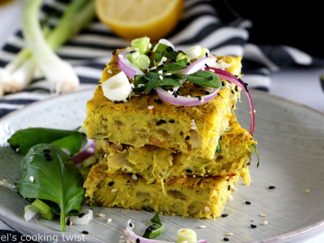 Frittata courgettes et oignons rouges