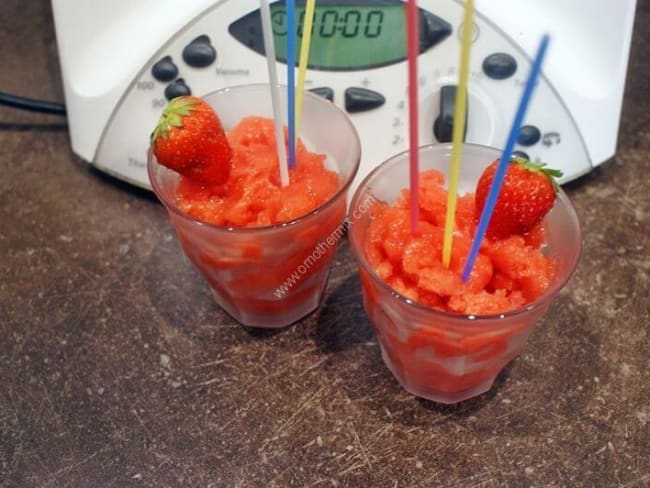 Granité fraise au thermomix facile et rapide