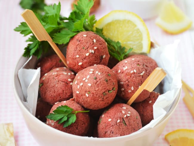 Falafels à la betterave vegan et sans gluten