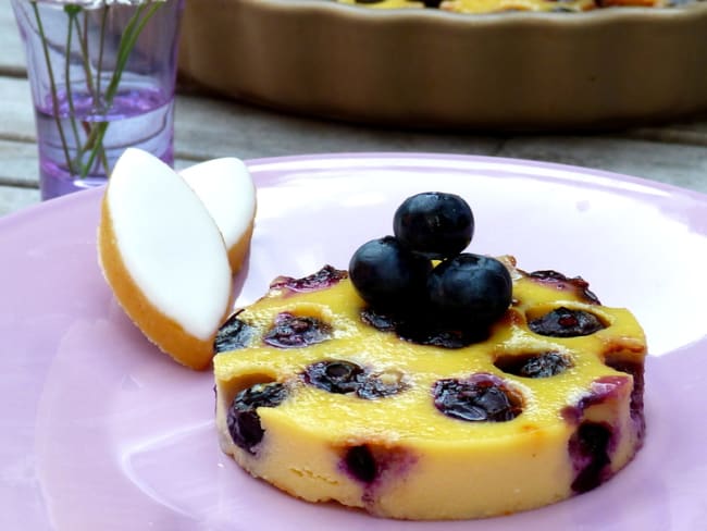 Clafoutis aux myrtilles et calissons