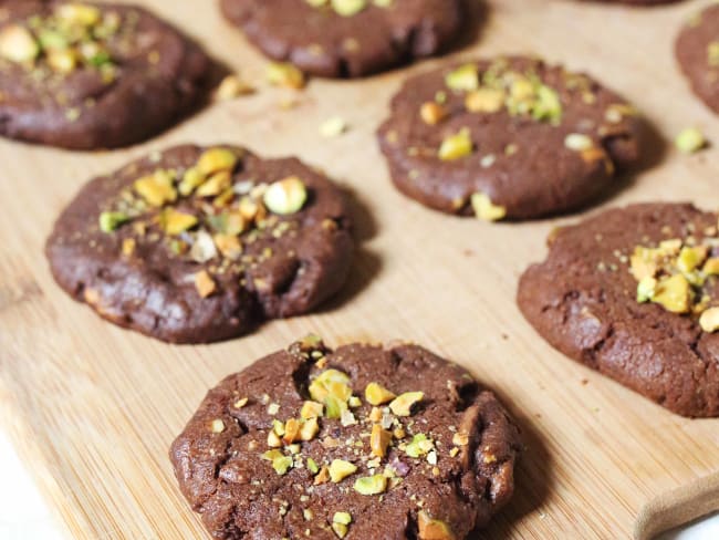 Cookies maison au chocolat et éclats de pistaches