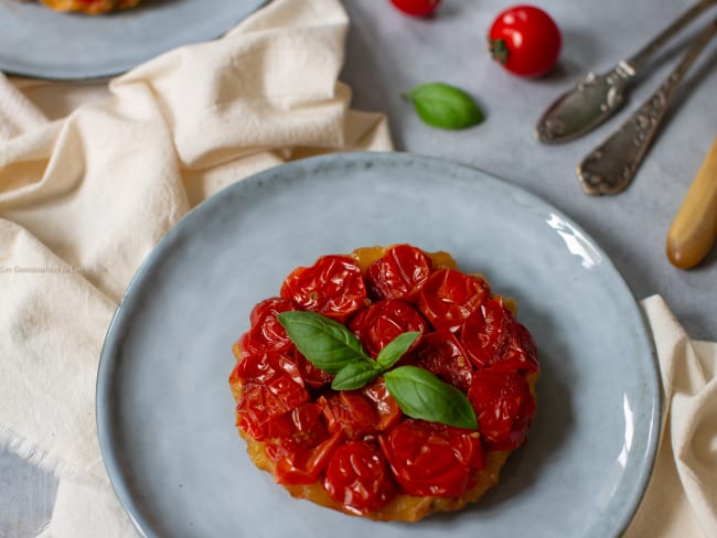 Tatins de tomates cerises au balsamique et basilic