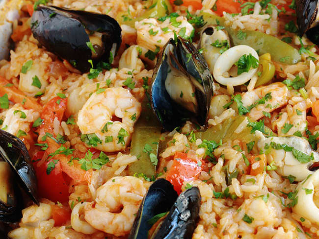 Riz aux fruits de mer et légumes, recette facile