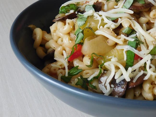 One pot pasta champignon poireau