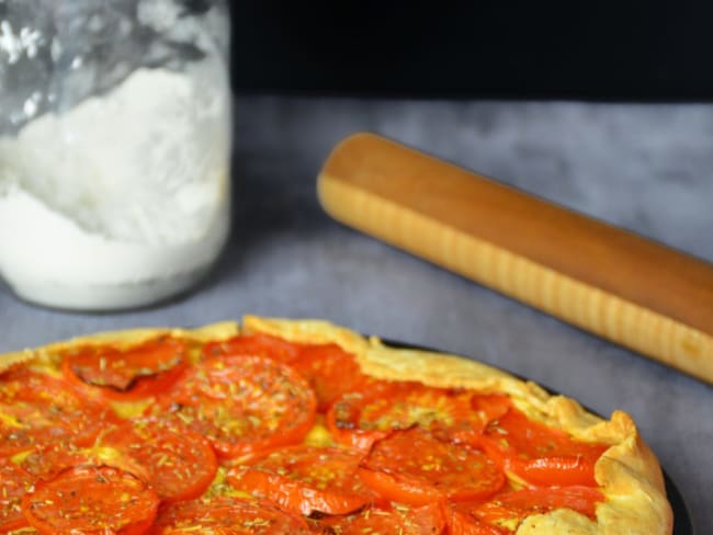 Tarte rustique tomate moutarde