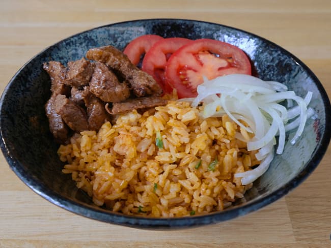 Boeuf Loc Lac et riz sauté