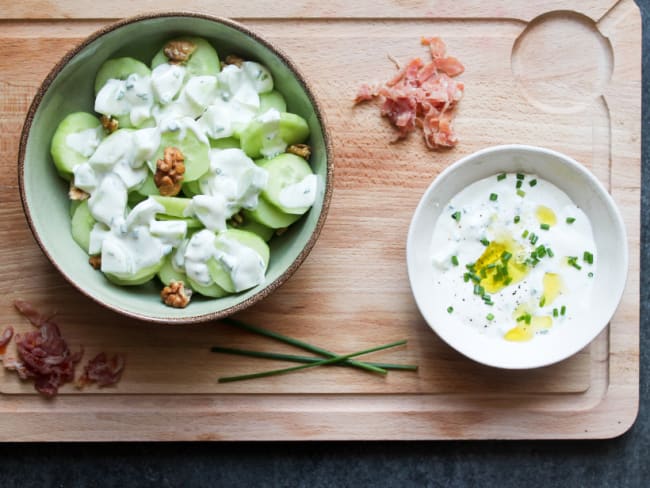 Salade de concombre et tzatziki facile et rapide