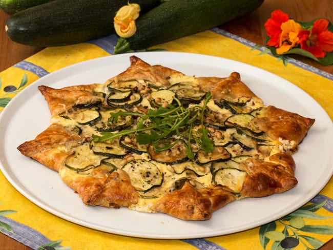 Tarte soleil à la ricotta et aux courgettes