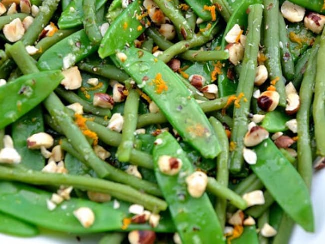 Salade de haricots verts et pois gourmands, d'Ottolenghi