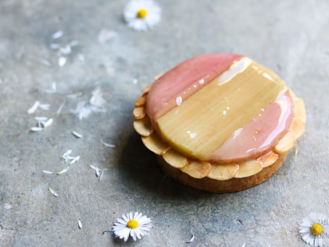 Tarte rhubarbe et lait de brebis par Maxime Fréderic