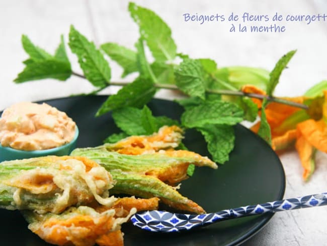 Beignets de fleurs de courgette à la menthe