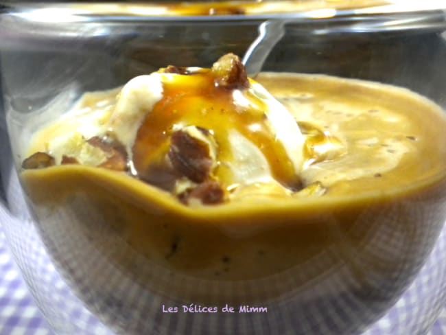 Affogato al caffè, caramel et noix de pécan