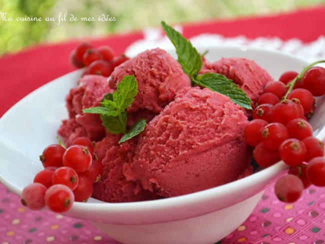 Sorbet aux groseilles rouges avec ou sans sorbetière