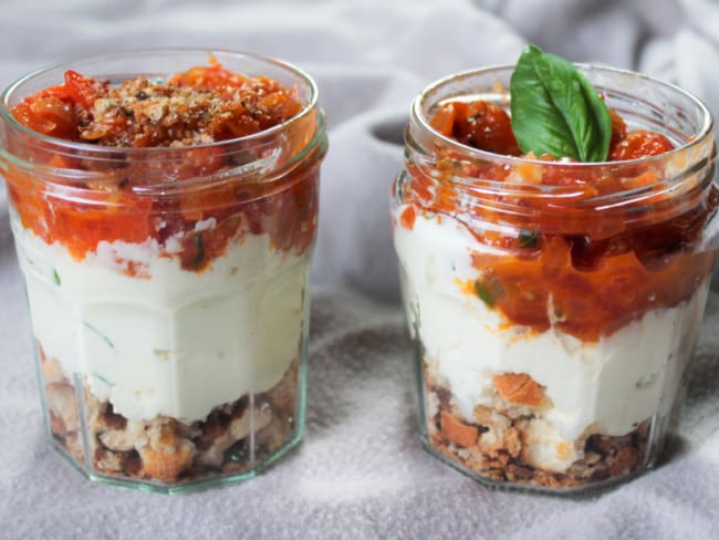 Tiramisu tomates mozza basilic