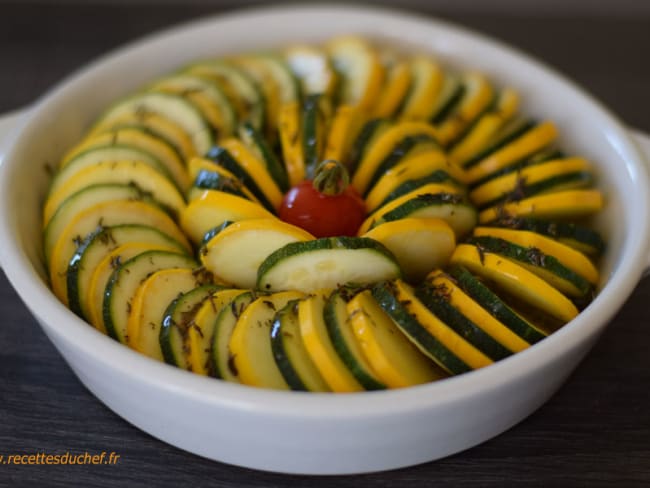 Tian aux courgettes jaunes et vertes