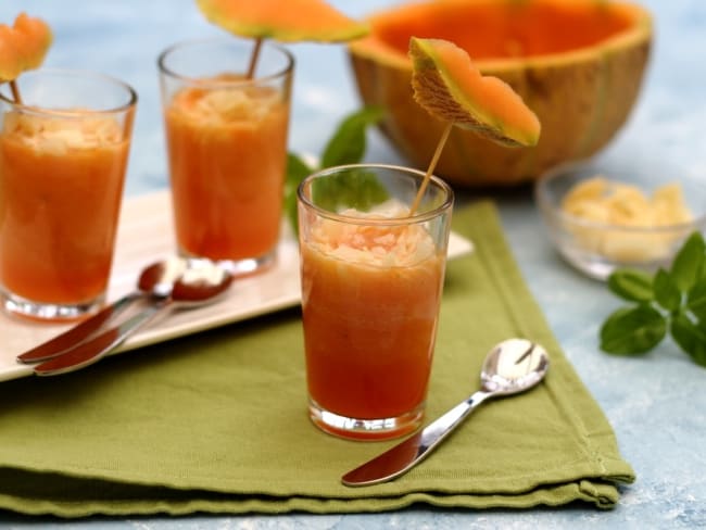 Gaspacho de melon au basilic