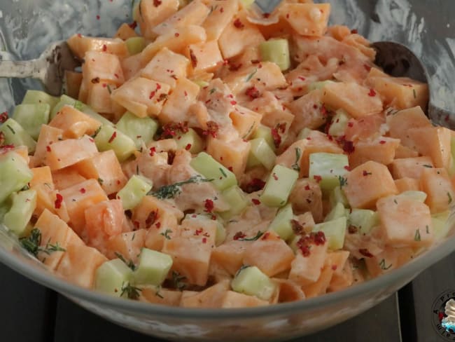 Salade saumon fumé au melon