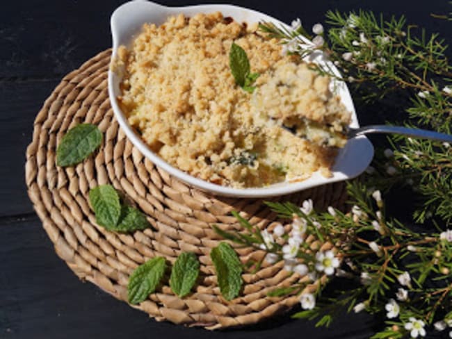 Crumble de courgettes au chèvre