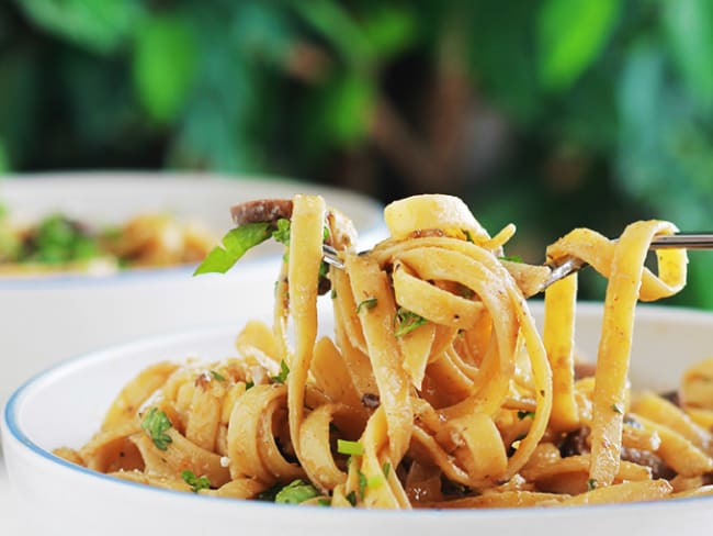 Pâtes sauce aux champignons