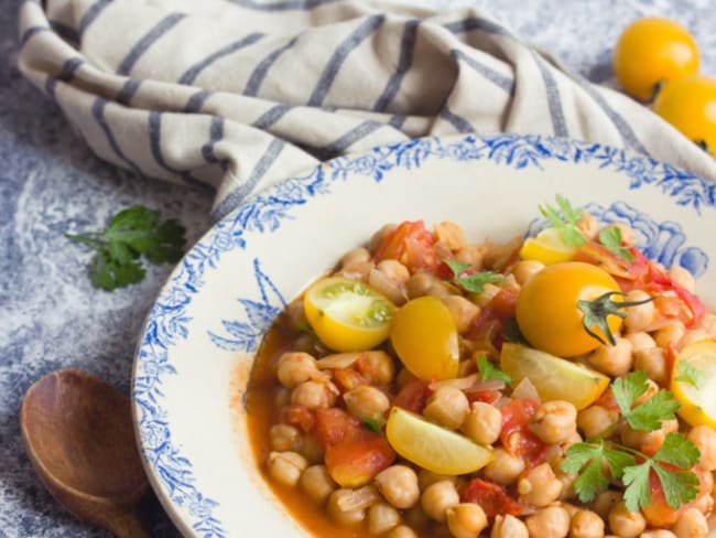 Pois chiches à la tomate