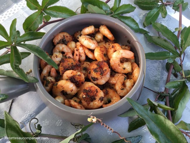 Crevettes sautées à l’ail