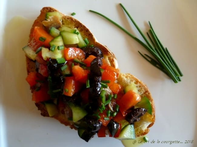 Crostini fraîcheur aux petits légumes