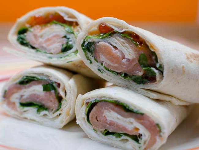 Wrap au saumon fumé et au chèvre frais