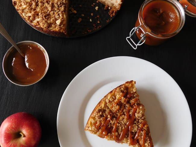 Cheesecake aux pommes et au caramel