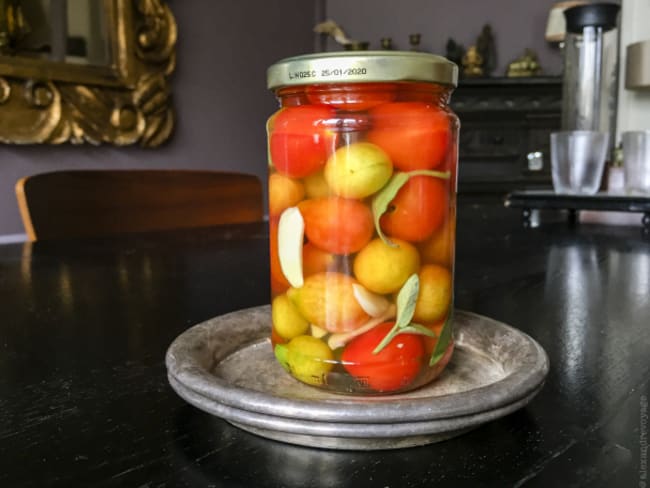 Tomates cerises en saumure façon pickles