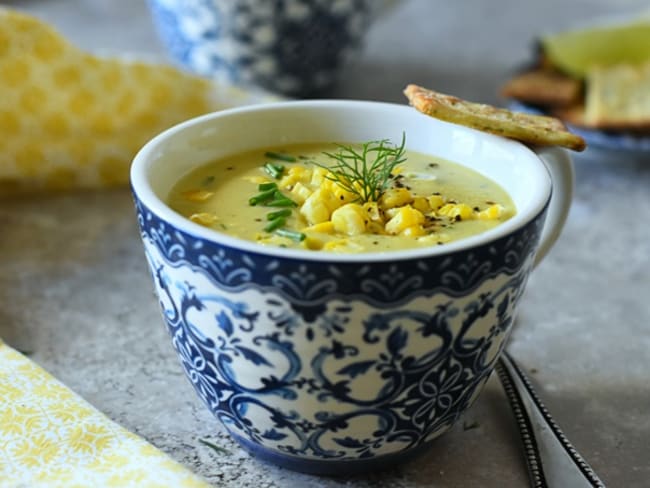 Soupe de maïs cremeuse, recette facile