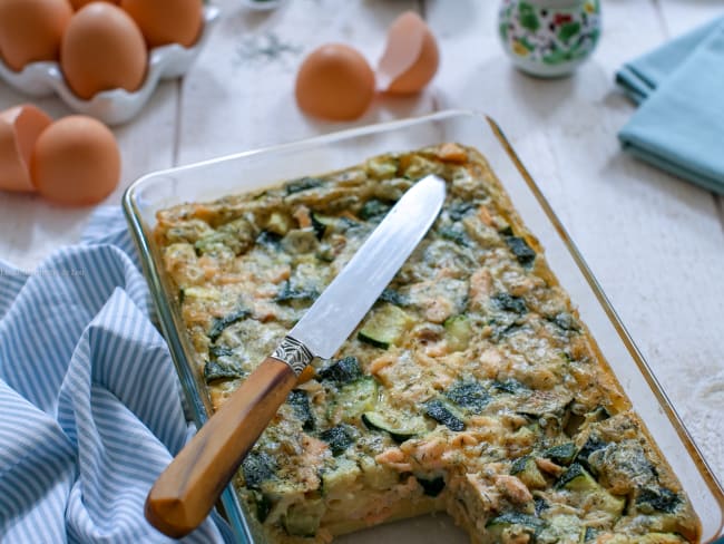 Clafoutis saumon et courgettes