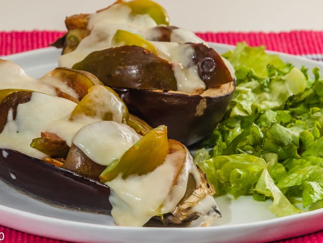 Aubergines grillées aux figues, tomates et mozzarella