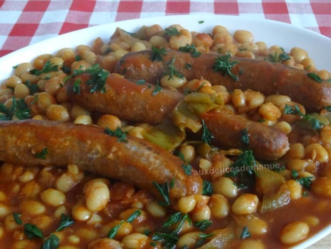 Haricots blancs aux merguez