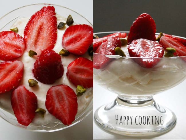 Fraises et mousse au mascarpone