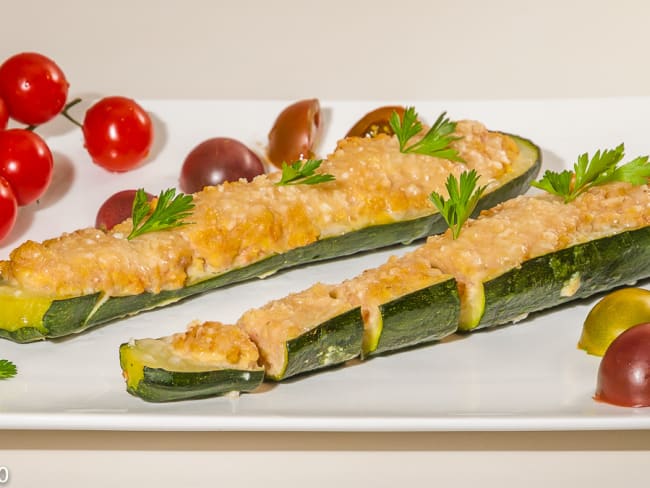 Courgettes farcies au jambon