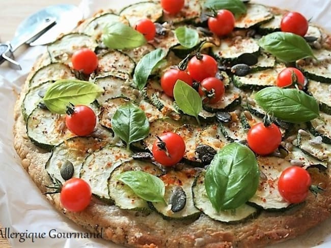 Pizza sans gluten aux courgettes