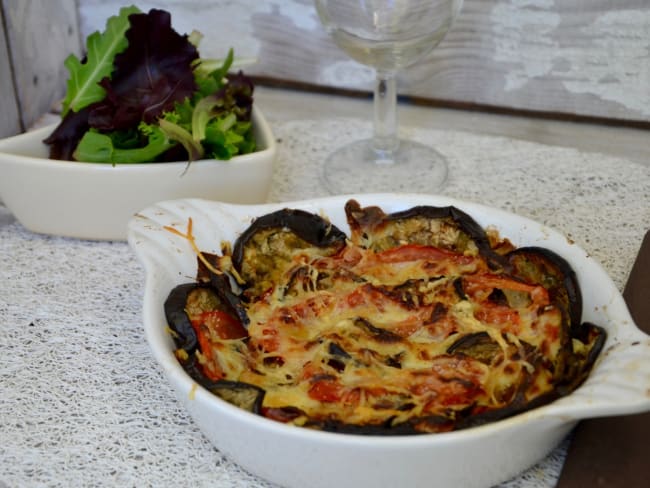 Gratin d’aubergines et tomates à la béchamel