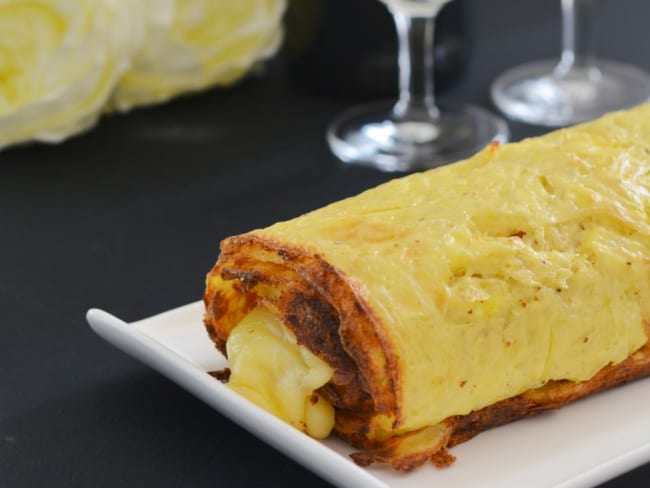 Roulé de pomme de terre à la raclette en entrée ou plat