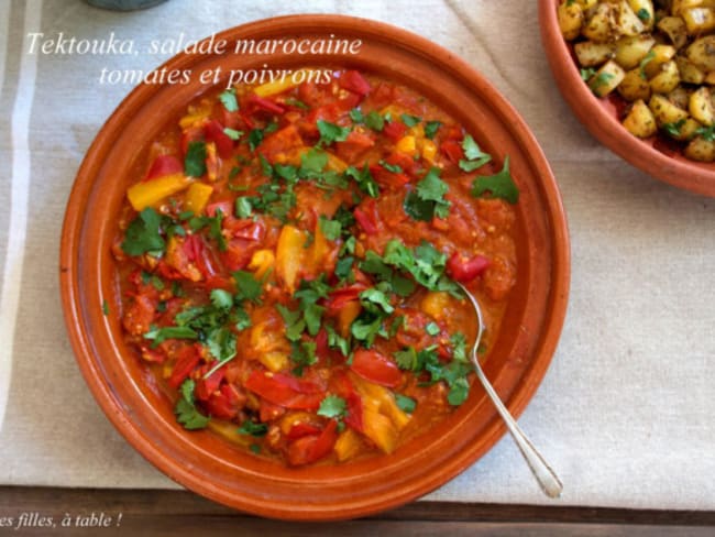 Tektouka, salade marocaine de tomates et poivrons