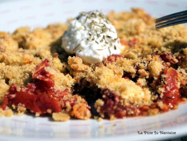 Crumble végétarien tomates chèvre