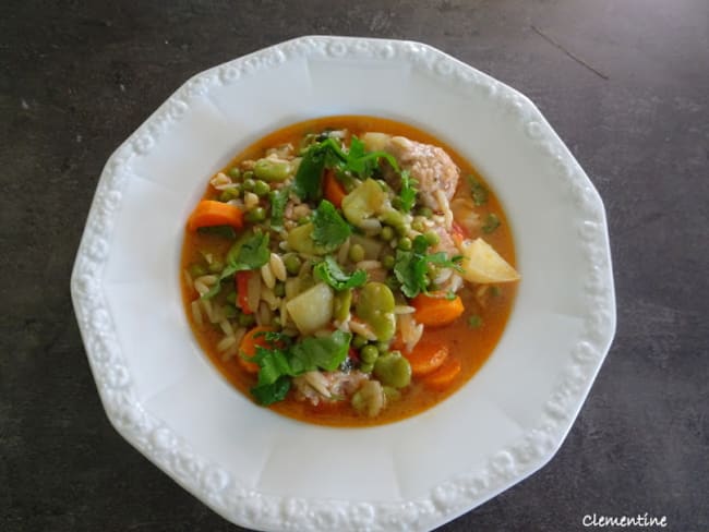 Zuppa con polpettine : une soupe italienne aux boulettes