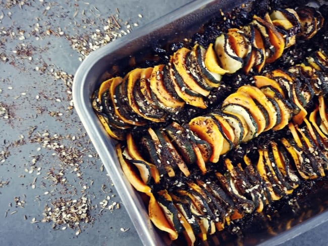 Tian de patate douce et courgette au zaatar