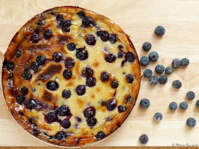 Flan pâtissier aux myrtilles et tonka