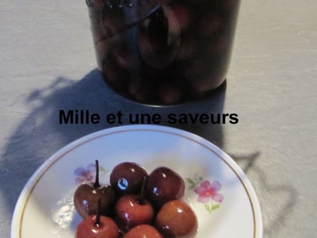 Cerises à l'eau de vie macérées au soleil