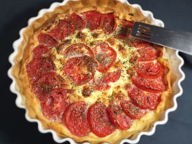 Tarte à la moutarde tomates et mozzarella